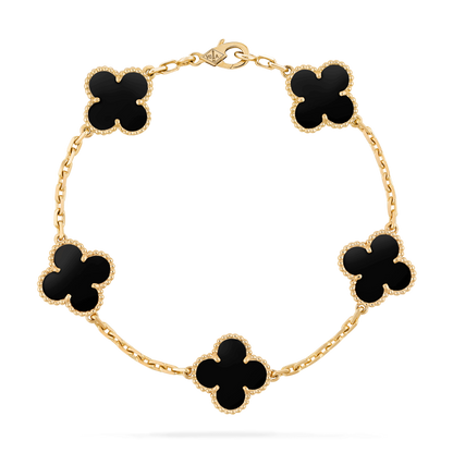 CLOVER BRACELET 5 MOTIFS ONYX