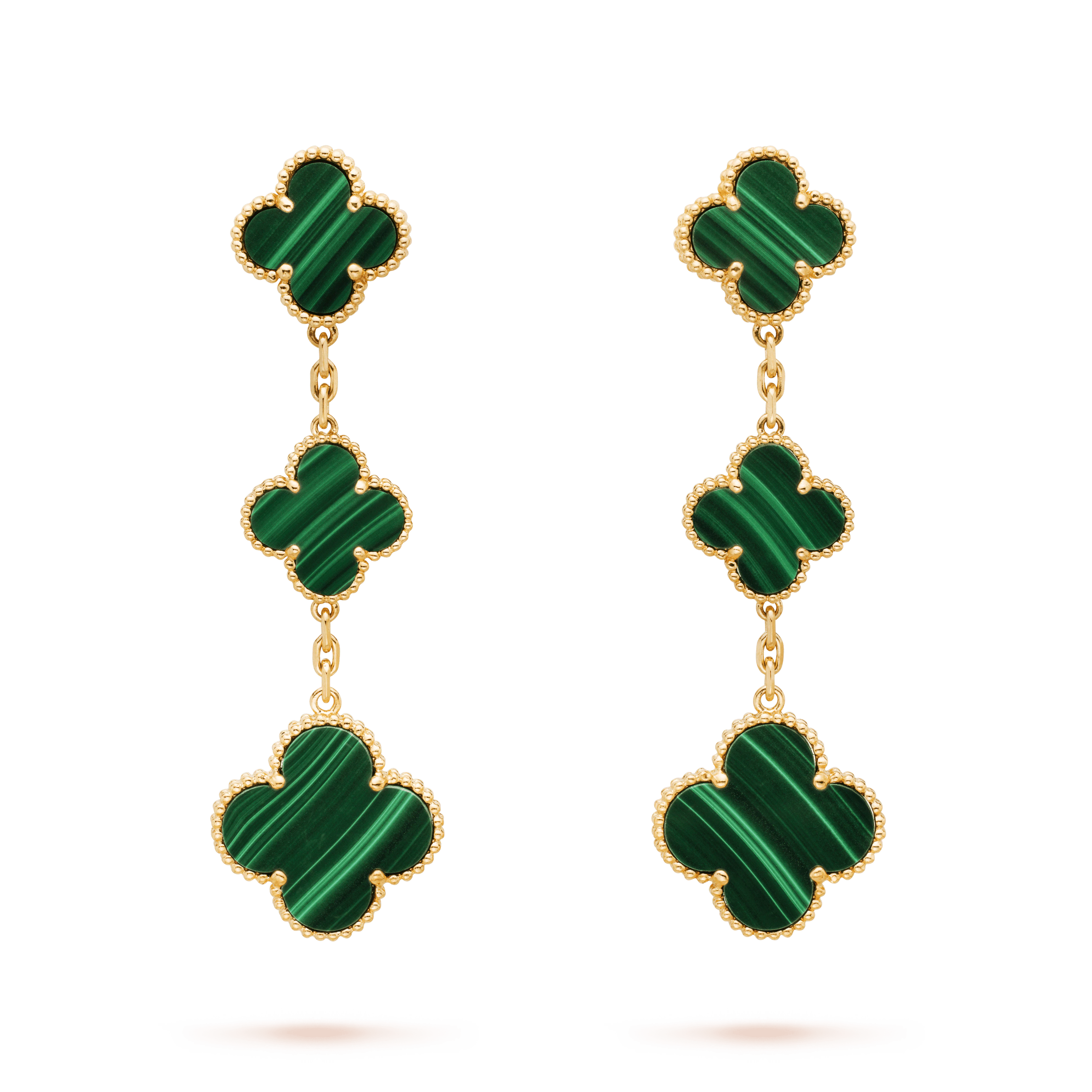 CLOVER MALACHITE 3 MOTIFS GOLD