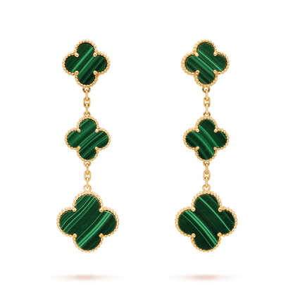 CLOVER MALACHITE 3 MOTIFS GOLD