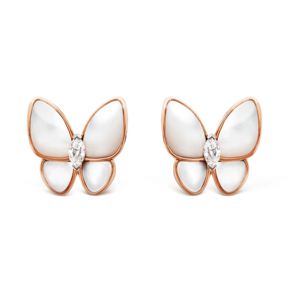 BUTTERFLY MOP EARRINGS PINK GOLD