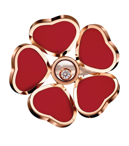 HEART CARNELIAN PINK GOLD RING