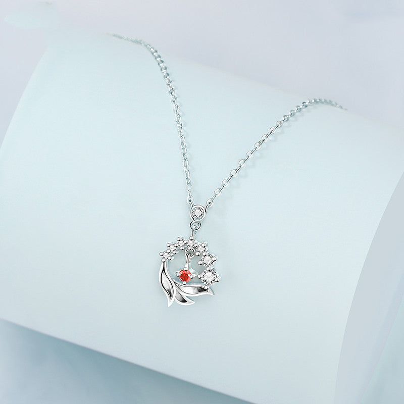 Bai Ze Silver Flower Bud Necklace - Stylish Accessory