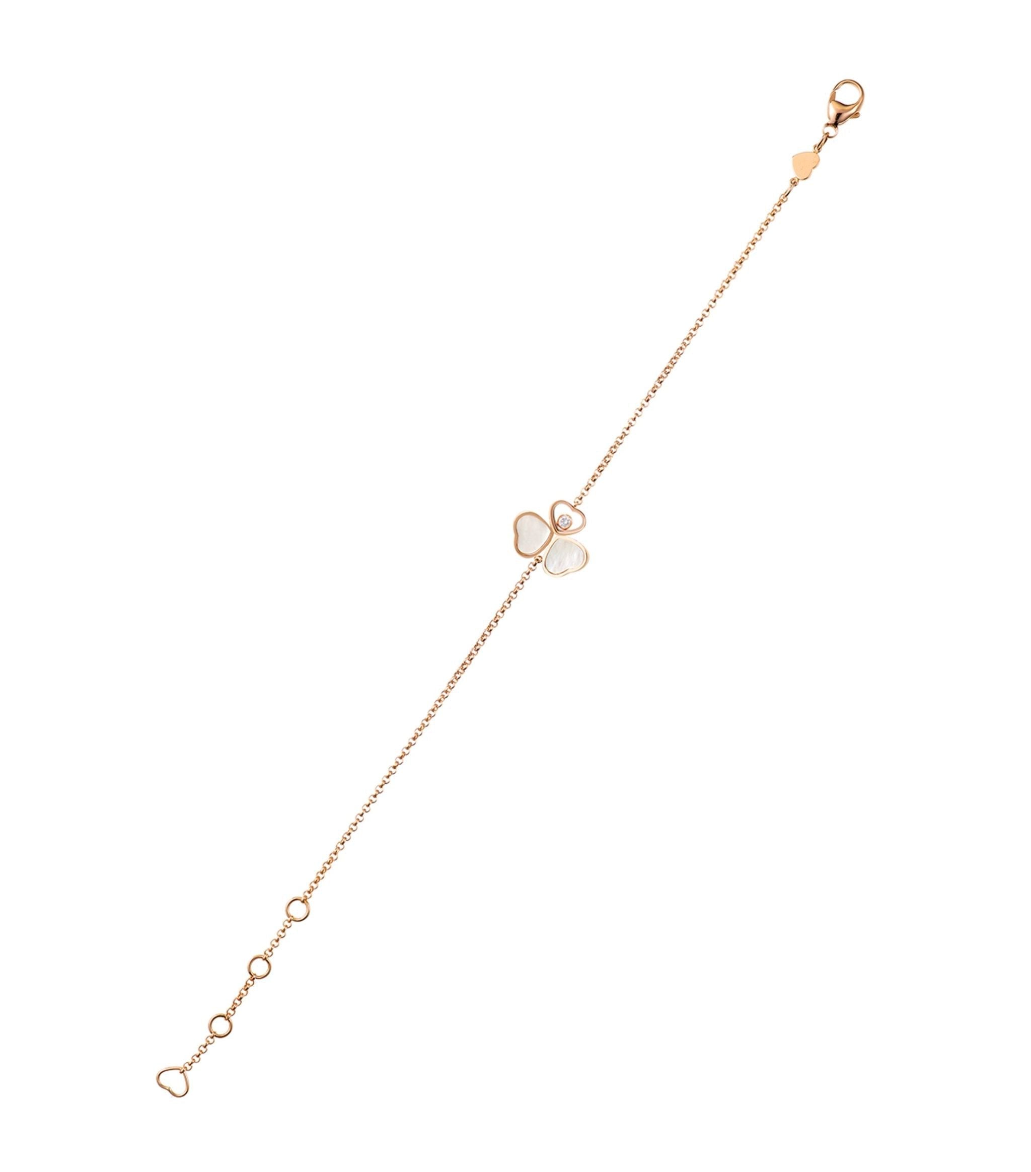 HAPPY HEART MOP BRACELET PINK GOLD DIAMOND