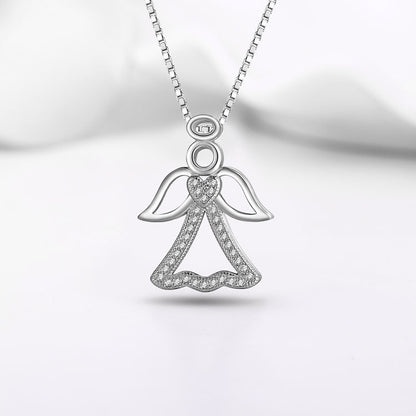 Sterling silver necklace cute little angel pendant