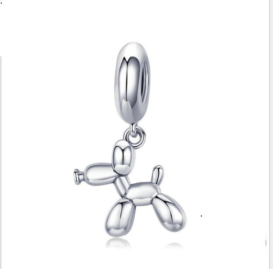 Cute Balloon Dog Silver Pendant - Sterling Silver Jewelry for Ladies