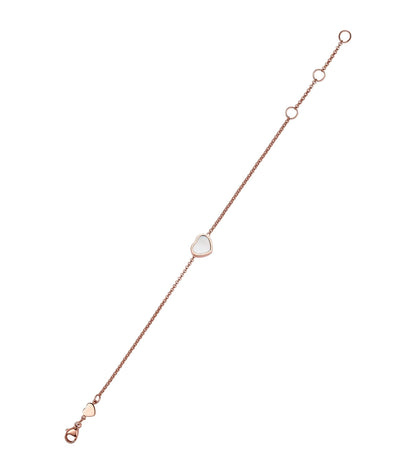 HAPPY HEART WHITE MOP PINK GOLD BRACELET DIAMOND