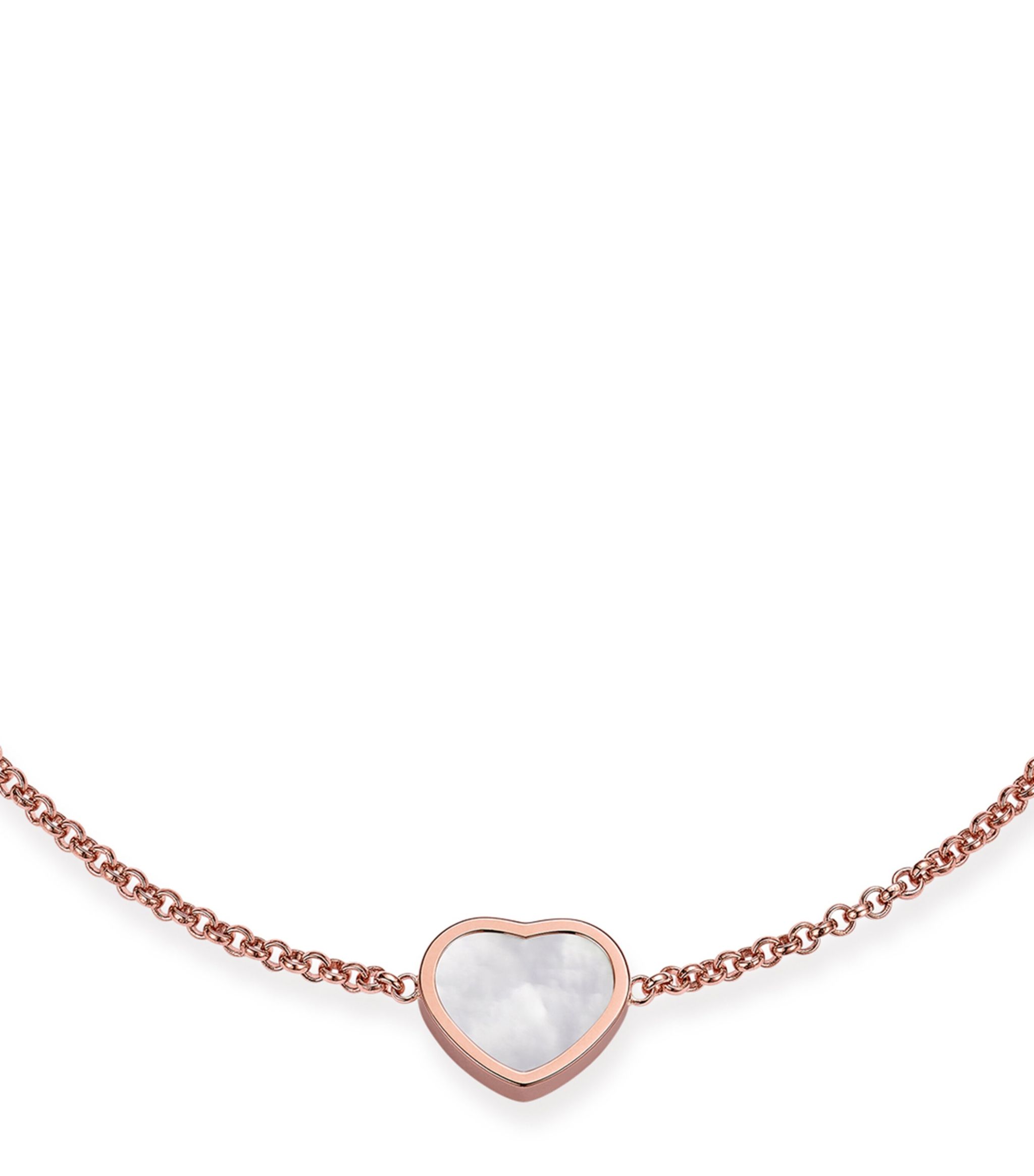 HAPPY HEART WHITE MOP PINK GOLD BRACELET DIAMOND