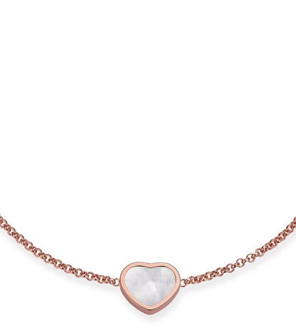 HAPPY HEART WHITE MOP PINK GOLD BRACELET DIAMOND