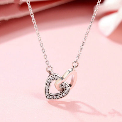 S925 sterling silver heart necklace