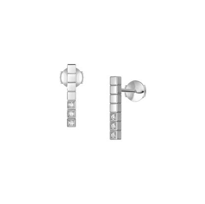 ICE CUBE SILVER DIAMONDS EARRINGS