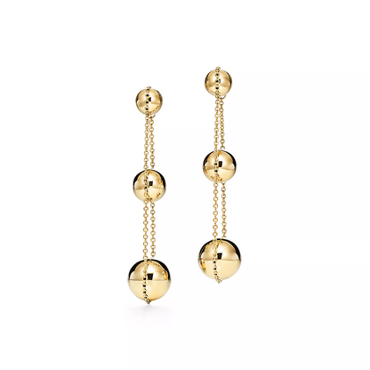 TRIPLE DROP GOLD EARRINGS