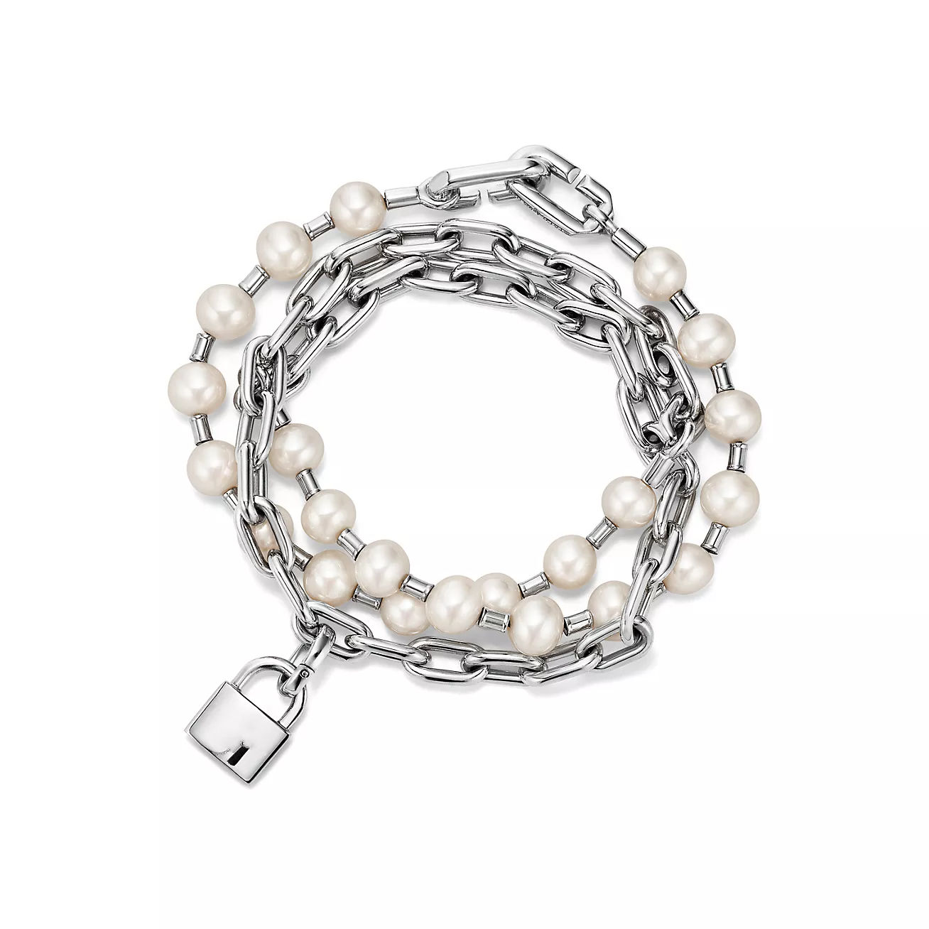 PEARL LOCK SILVER BRACELET