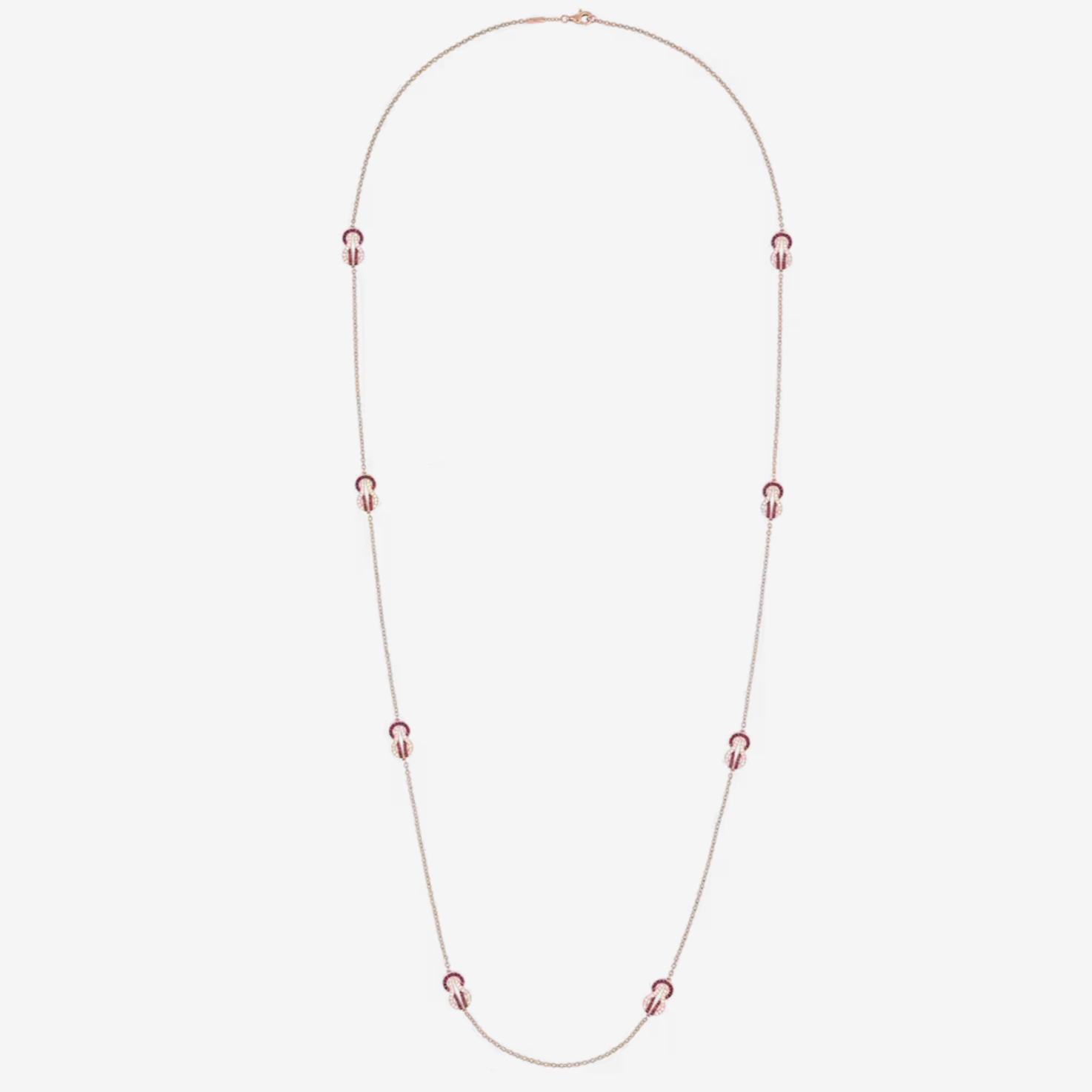 CHANCE INFINIE LONG NECKLACE 8 MOTIFS PINK GOLD DIAMOND MEDIUM MODEL