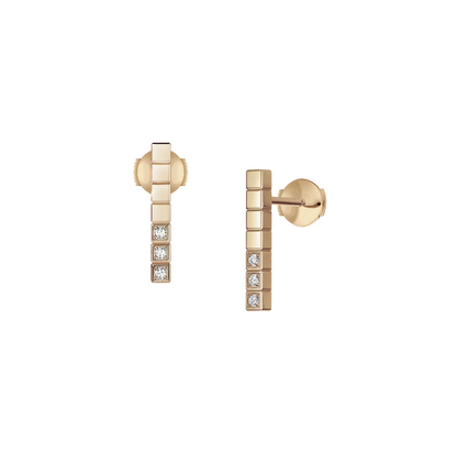 ICE CUBE PINK GOLD DIAMONDS EARRINGS