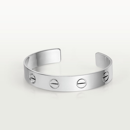 LOVE BRACELET 9MM OPEN CUFF SILVER