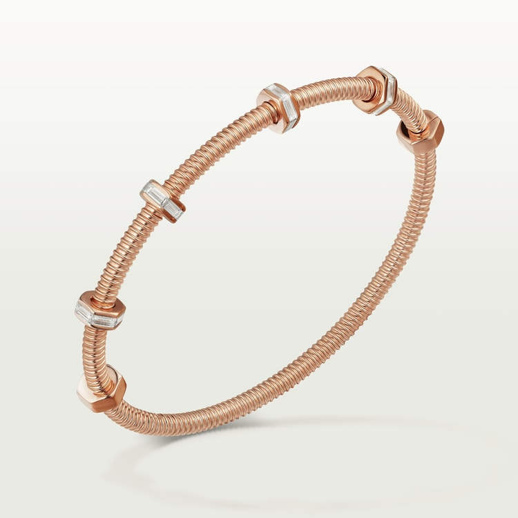 NUTS AND BOLTS PINK GOLD DIAMOND BRACELET