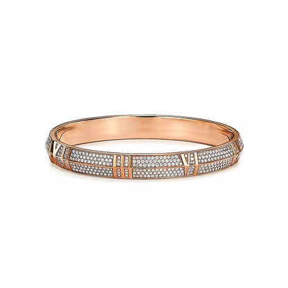 ATLAS X PINK GOLD DIAMOND PAVED BRACELET