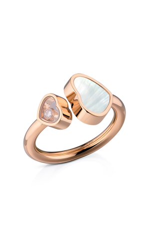 HAPPY HEART PINK GOLD RING