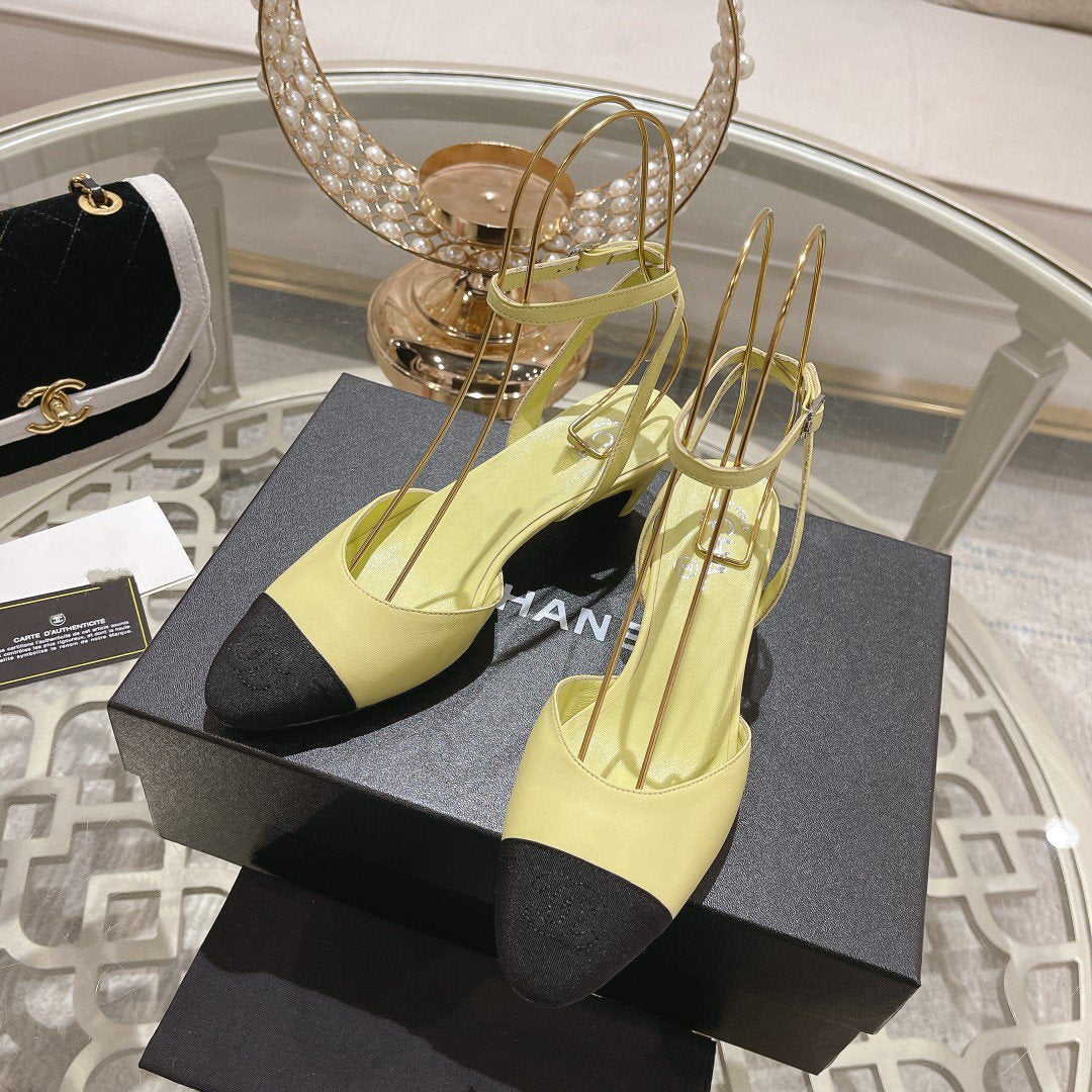 high slingbacks lime lambskin grosgrain