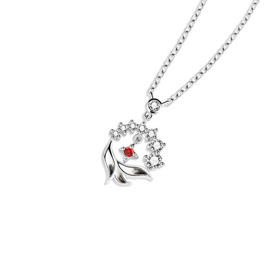 Bai Ze Silver Flower Bud Necklace - Stylish Accessory