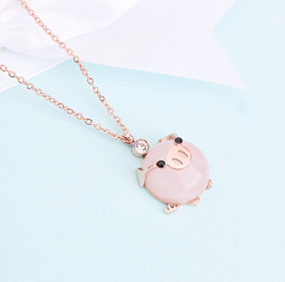 Rich pig clavicle chain cute animal  pig necklace