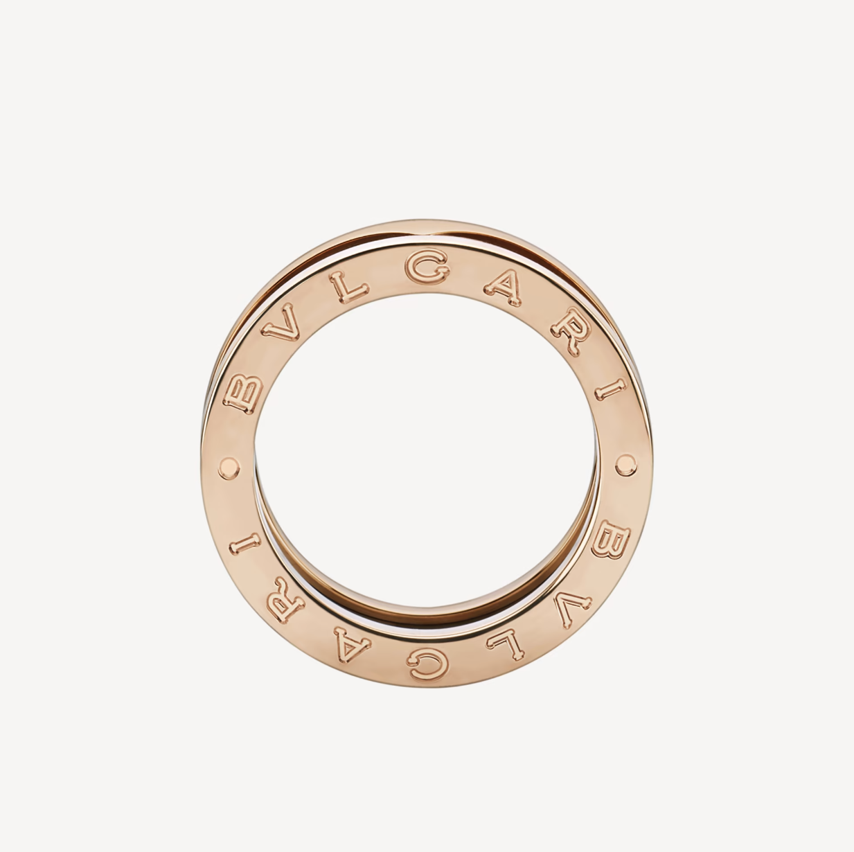 ZERO 1 TWO-BAND LOOPS AND BLACK CERAMIC PINK GOLD RING