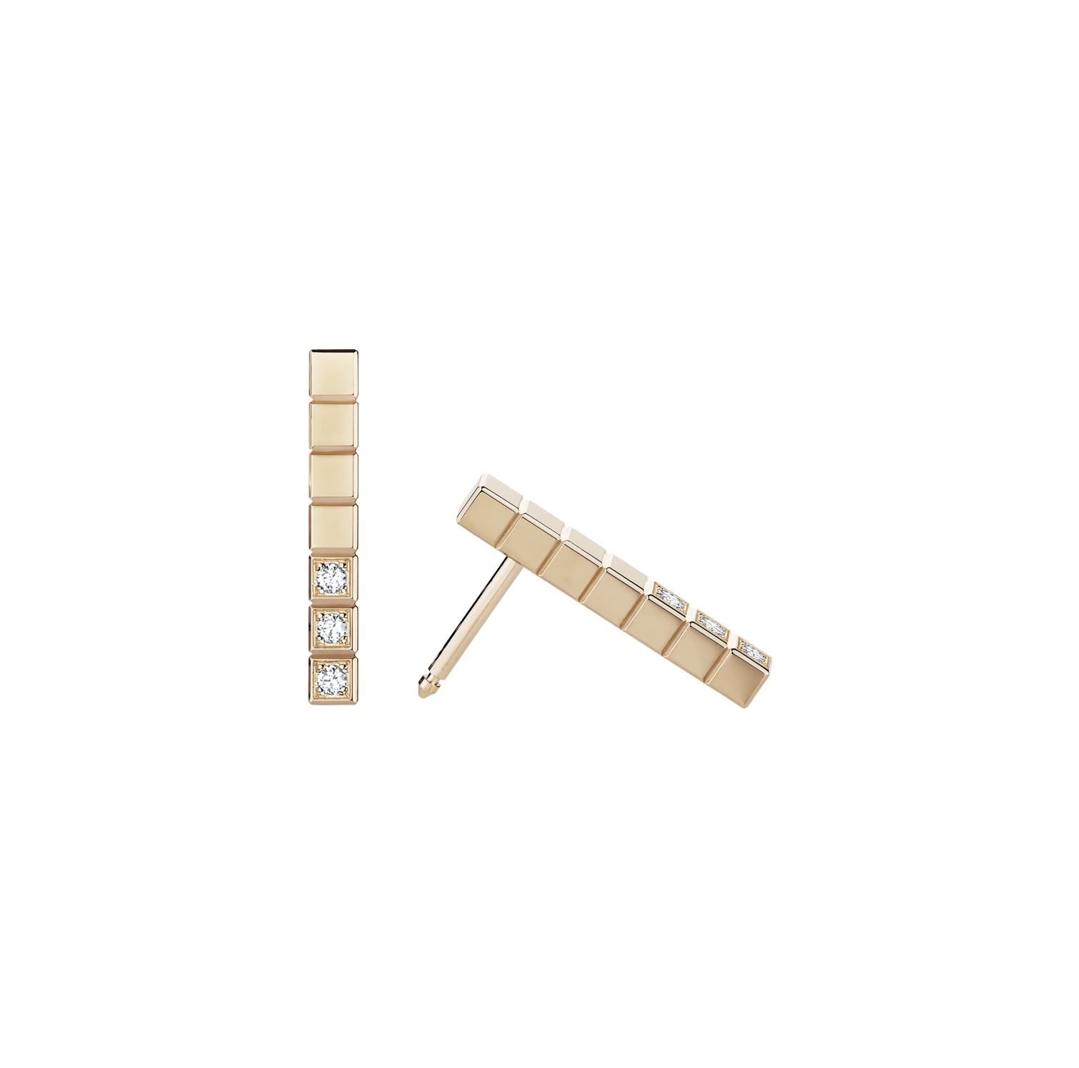 ICE CUBE PINK GOLD DIAMONDS EARRINGS