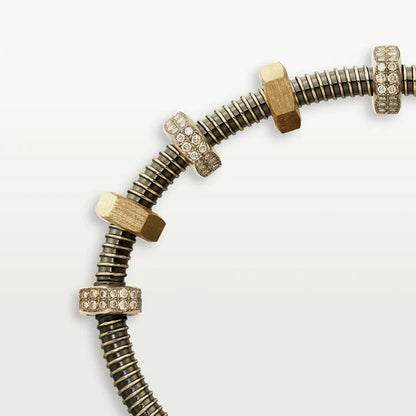 NUTS AND BOLTS BLACK PVD-FINISH ROSE GOLD DIAMONDS BRACELET