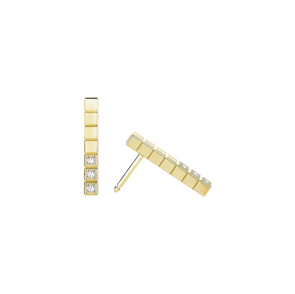 ICE CUBE GOLD DIAMONDS EARRINGS