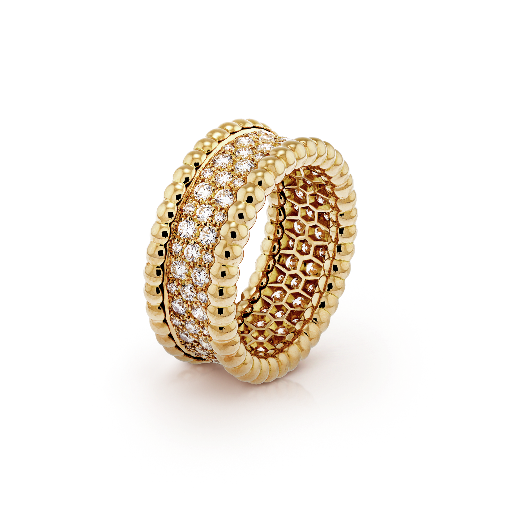 PERLEE 3 ROWS DIAMONDS RING