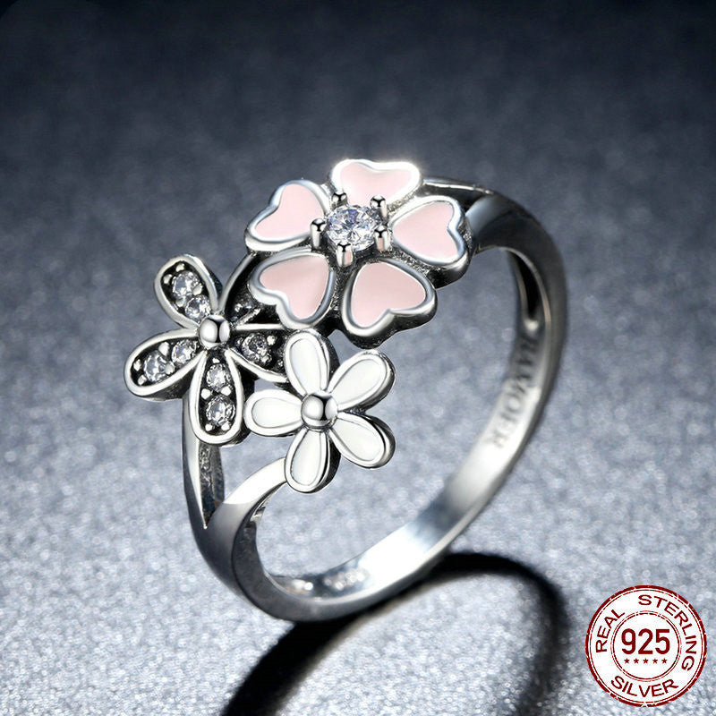 S925 sterling silver necklace cherry blossom necklace