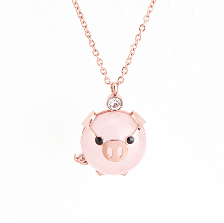 Rich pig clavicle chain cute animal  pig necklace