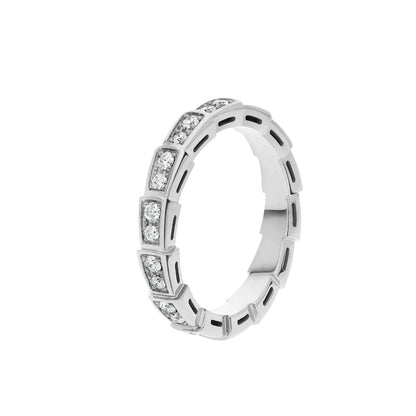 SERPENTI RING SILVER DIAMOND PAVED 3MM