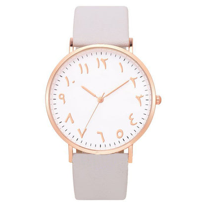 Arabic Number Luxury Womens Watch - Elegant Metal Case Design