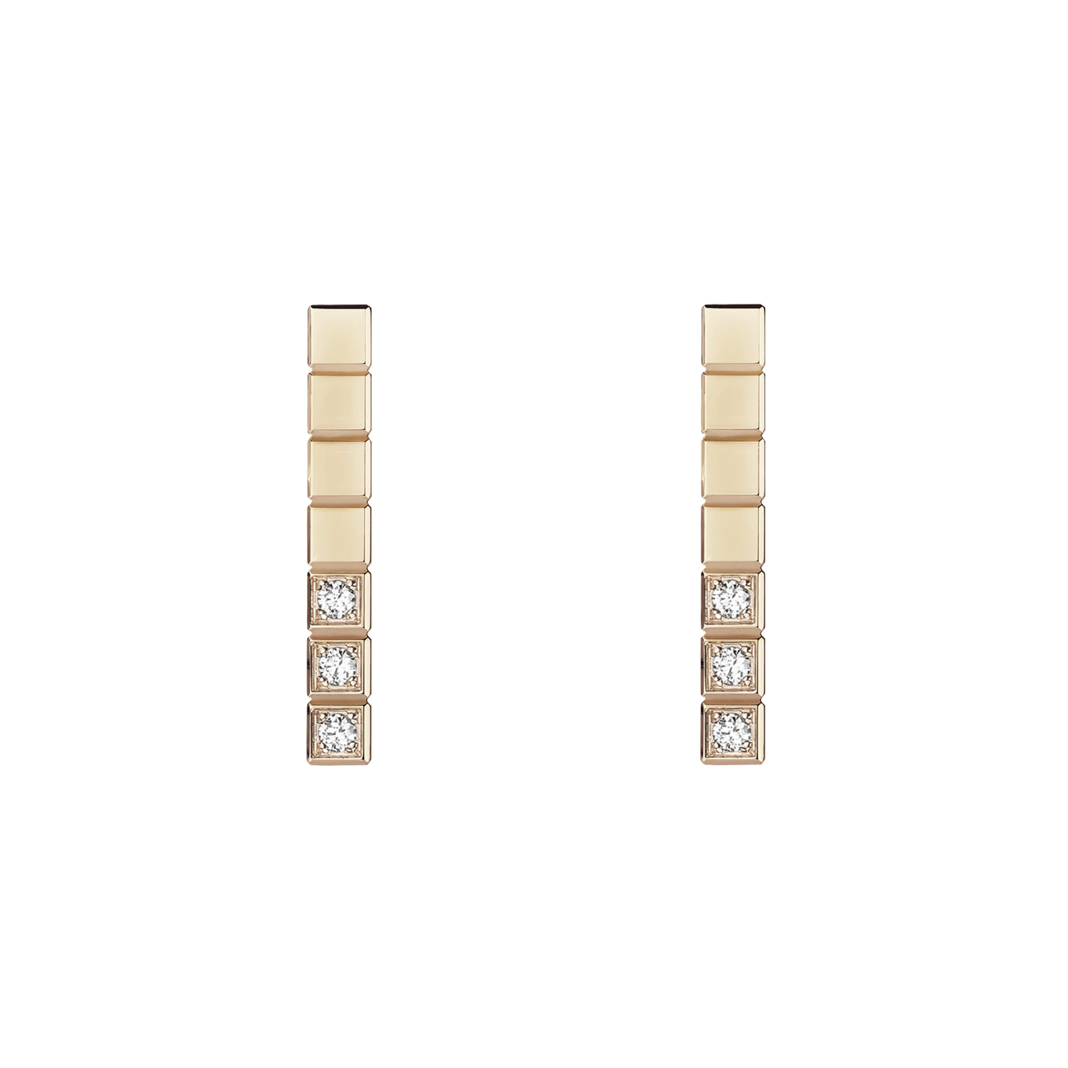 ICE CUBE PINK GOLD DIAMONDS EARRINGS