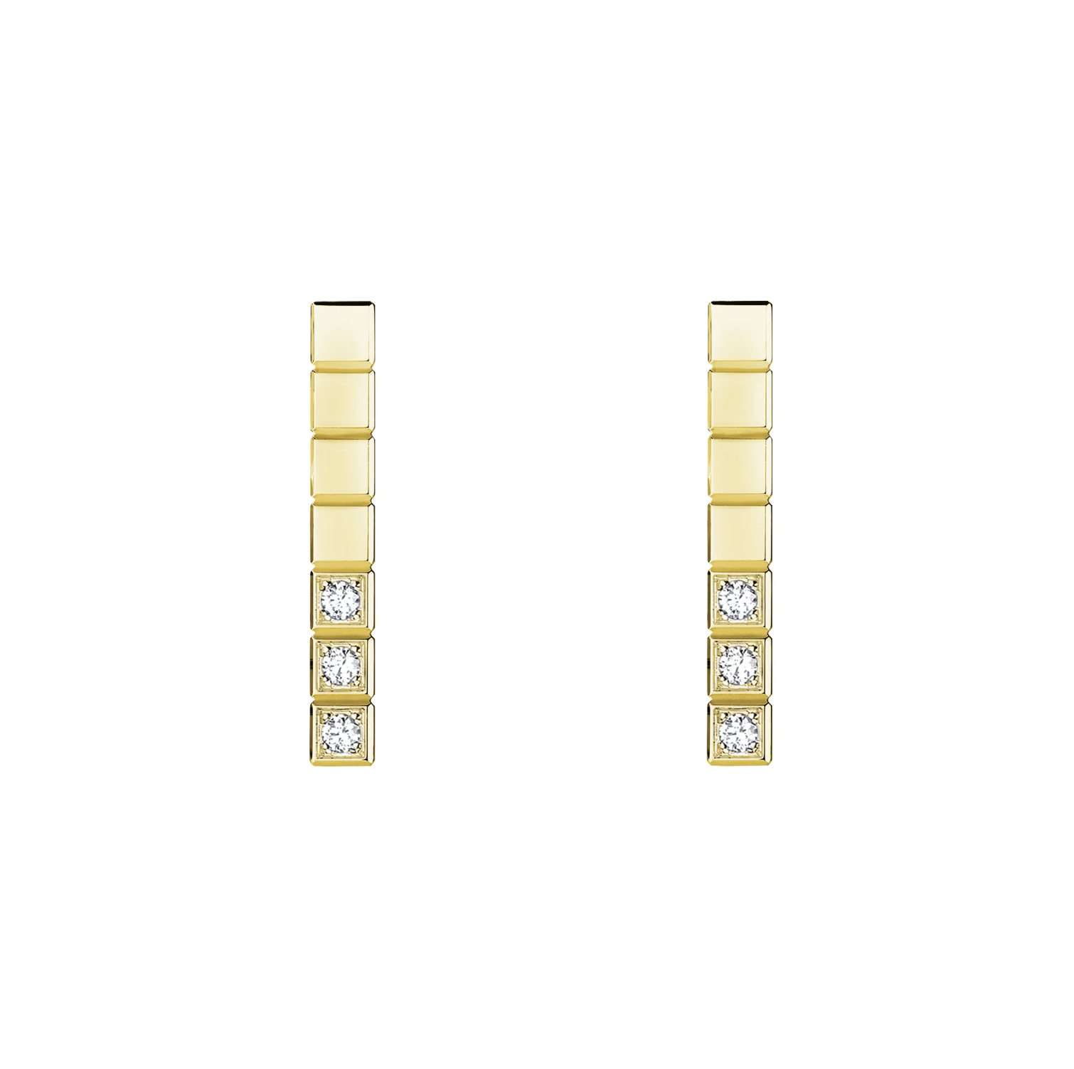 ICE CUBE GOLD DIAMONDS EARRINGS