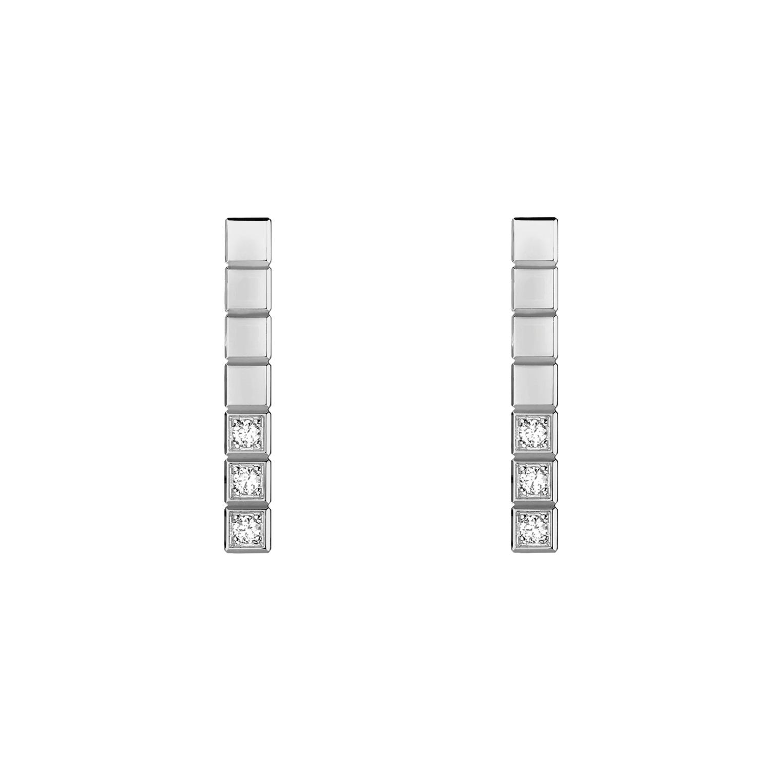 ICE CUBE SILVER DIAMONDS EARRINGS