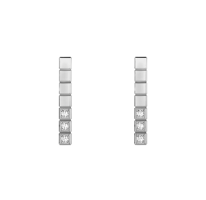 ICE CUBE SILVER DIAMONDS EARRINGS