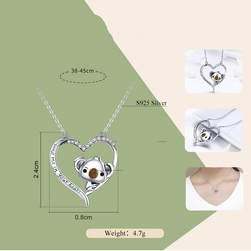 Cute Koala Necklace - 925 Silver Pendant with Adorable Koala Design