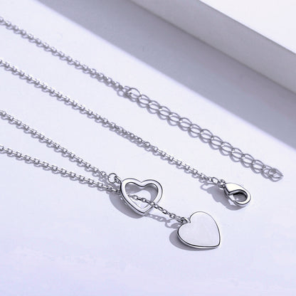 Sterling silver double love necklace