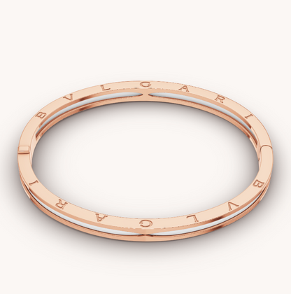 ZERO 1 PINK GOLD WITH WHITE CERAMIC BRACELET