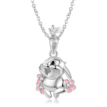 Cute Carrot Rabbit Silver Necklace - Fashion Jewelry