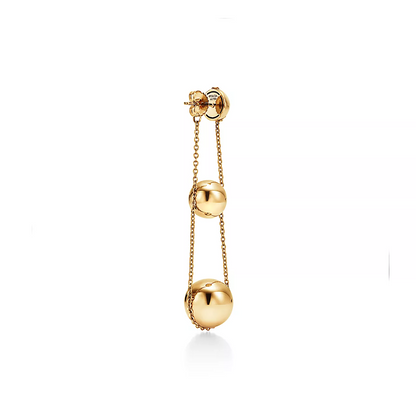 TRIPLE DROP GOLD EARRINGS