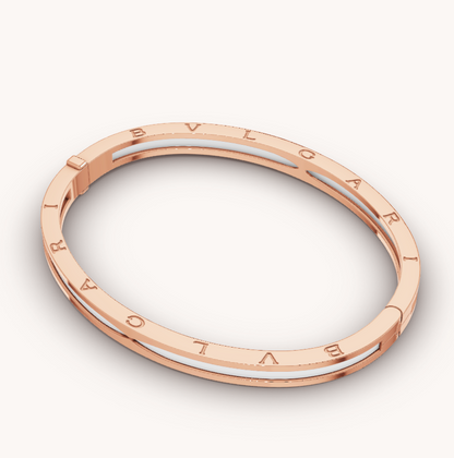 ZERO 1 PINK GOLD WITH WHITE CERAMIC BRACELET