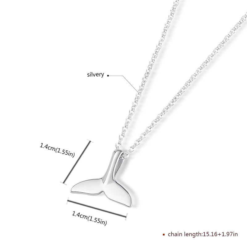 Sterling Silver Whale Tail Necklace