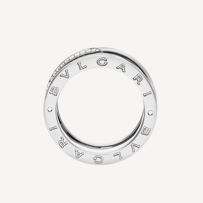 ZERO 1 THREE-BAND WITH DEMI-PAVED DIAMONDS ON THE EDGES RING