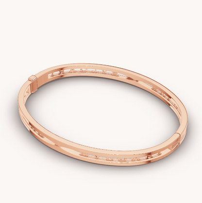 ZERO 1 SPIRAL LOGO PINK GOLD BRACELET