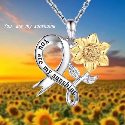 Sterling Silver Sunflower Necklace Female