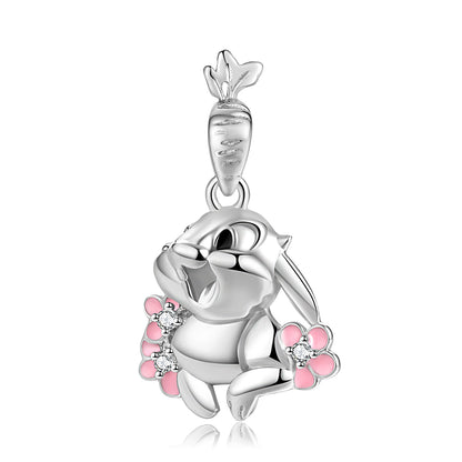 Cute Carrot Rabbit Silver Necklace - Fashion Jewelry