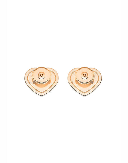 HAPPY HEART EARRINGS PINK GOLD DIAMOND